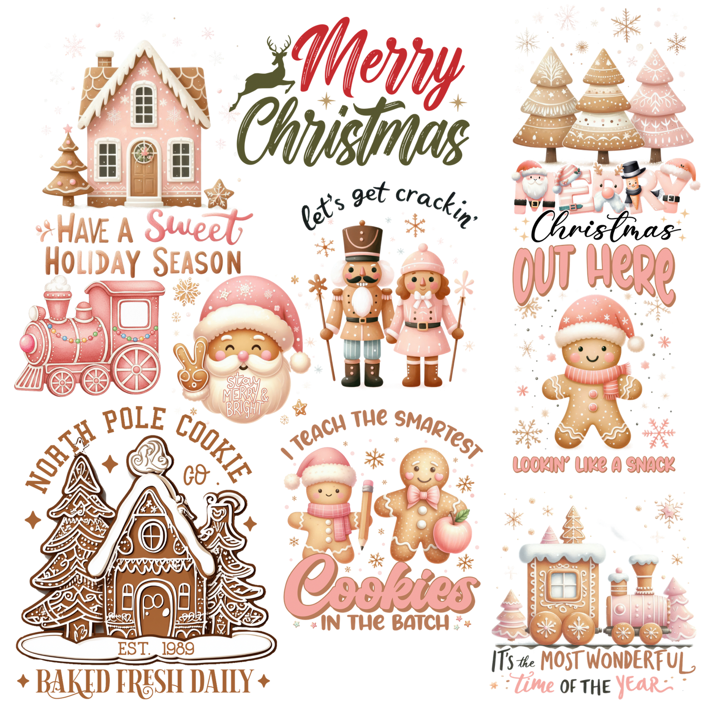 Merry Christmas UVDTF decal sheet