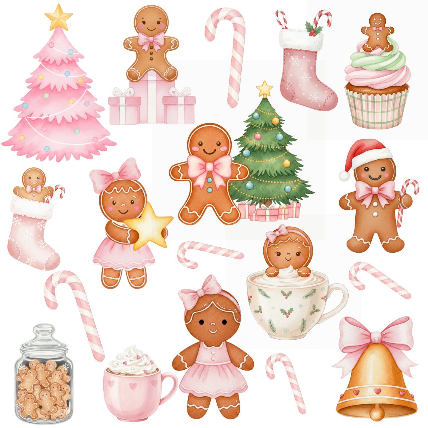 Pink gingerbread UVDTF decal sheet