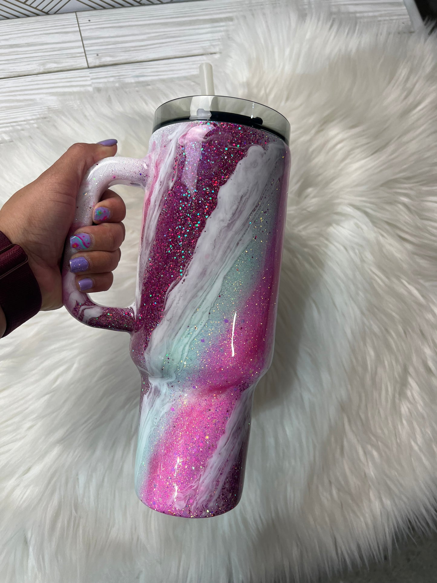 CUSTOM ORDER Milky way Swirl Tumbler Design