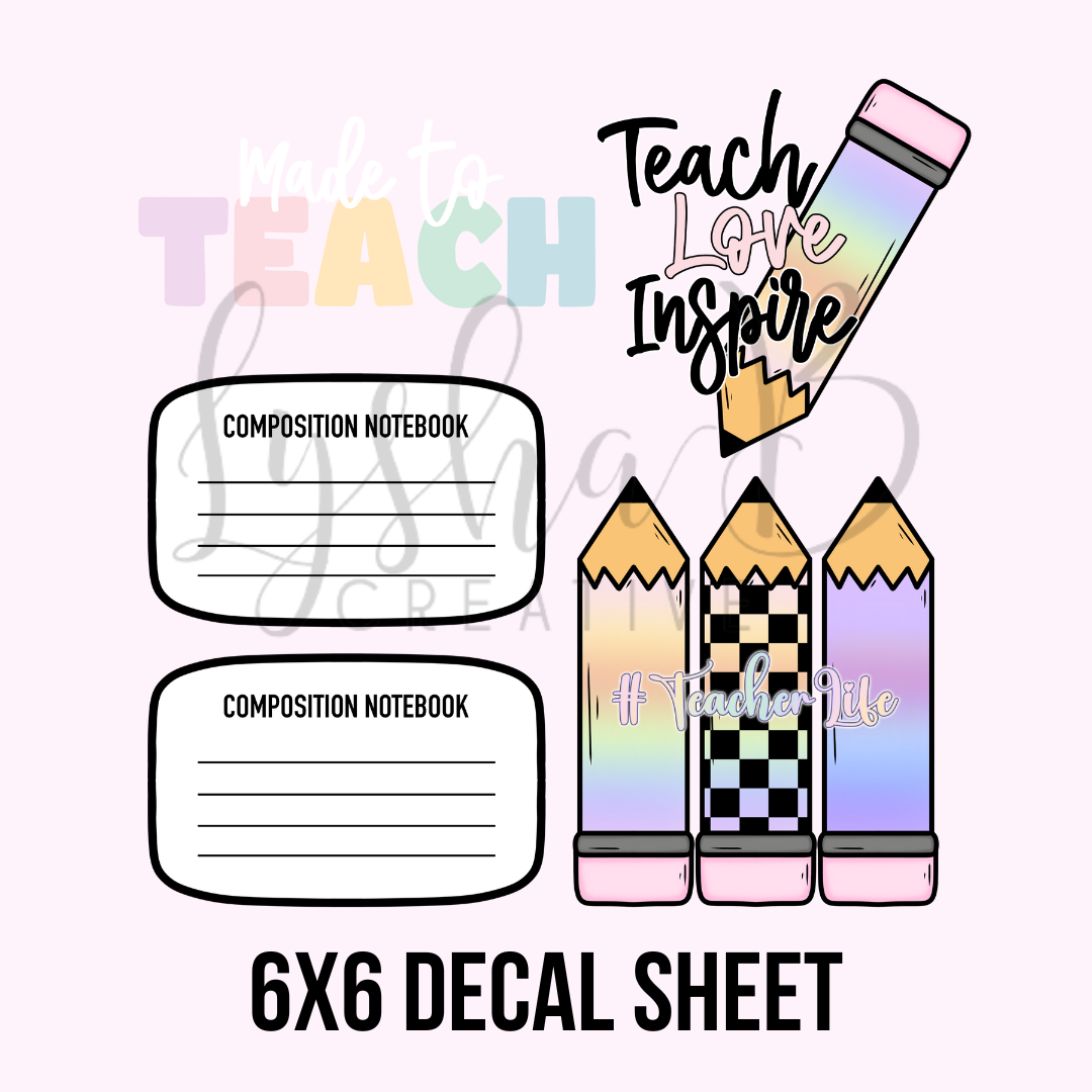 Inspire Teacher Decal Sheet
