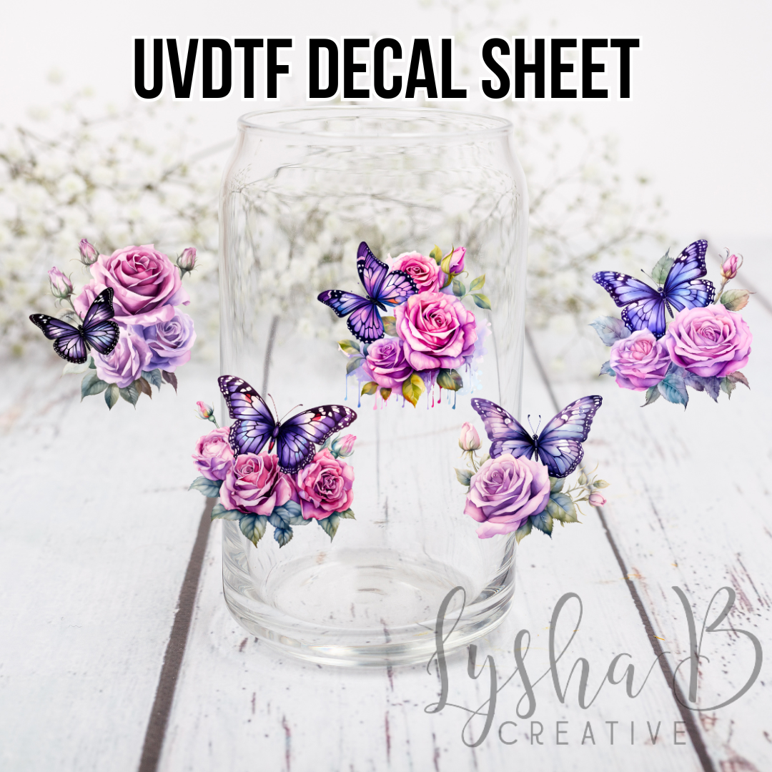 Butterfly Floral Decal sheet