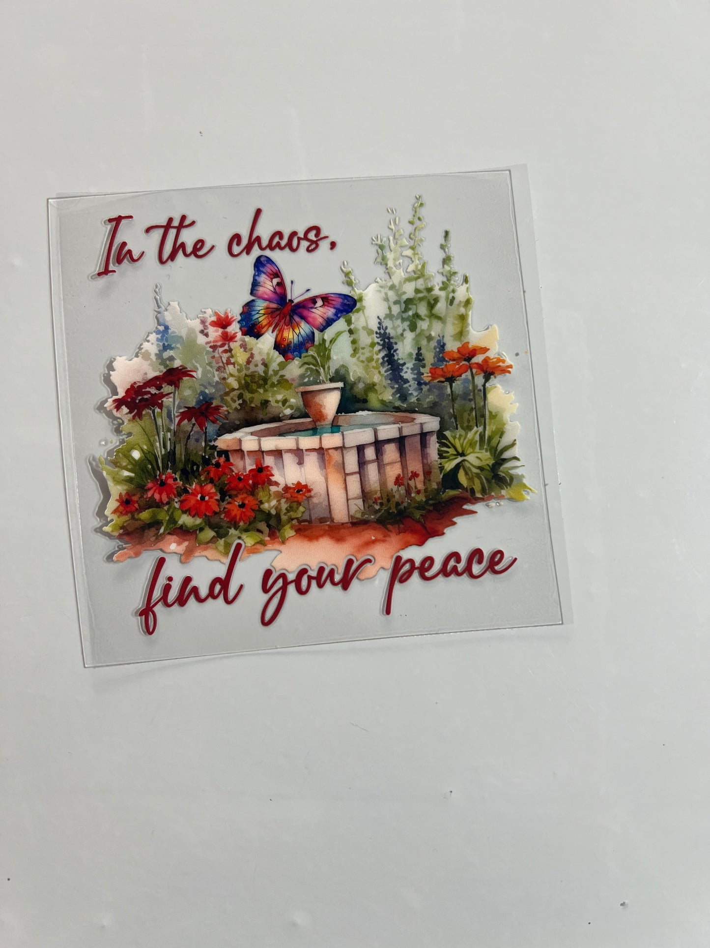 In the chaos, find your peace decal