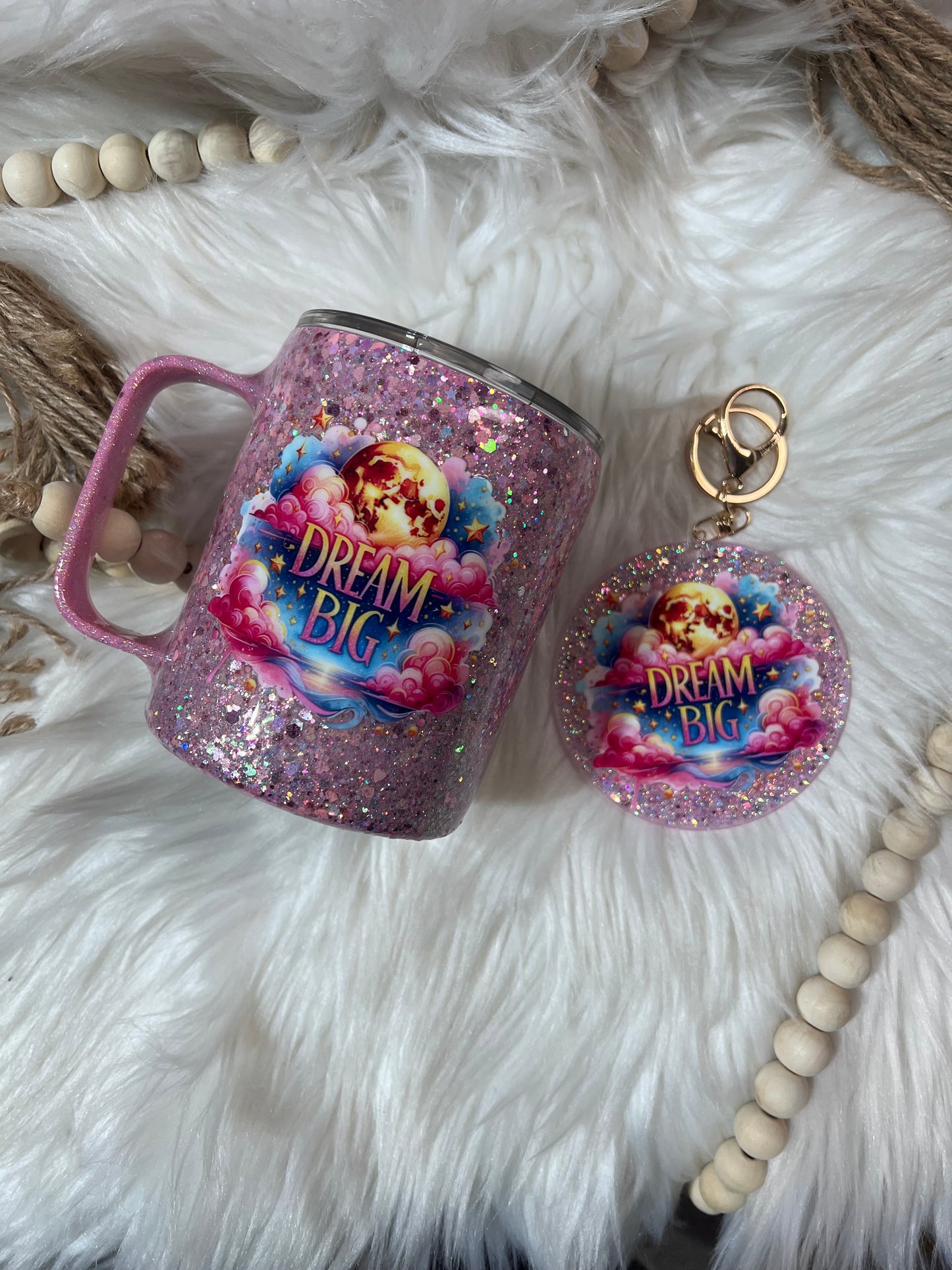 12oz Dream Big Mug and Keychain bundle