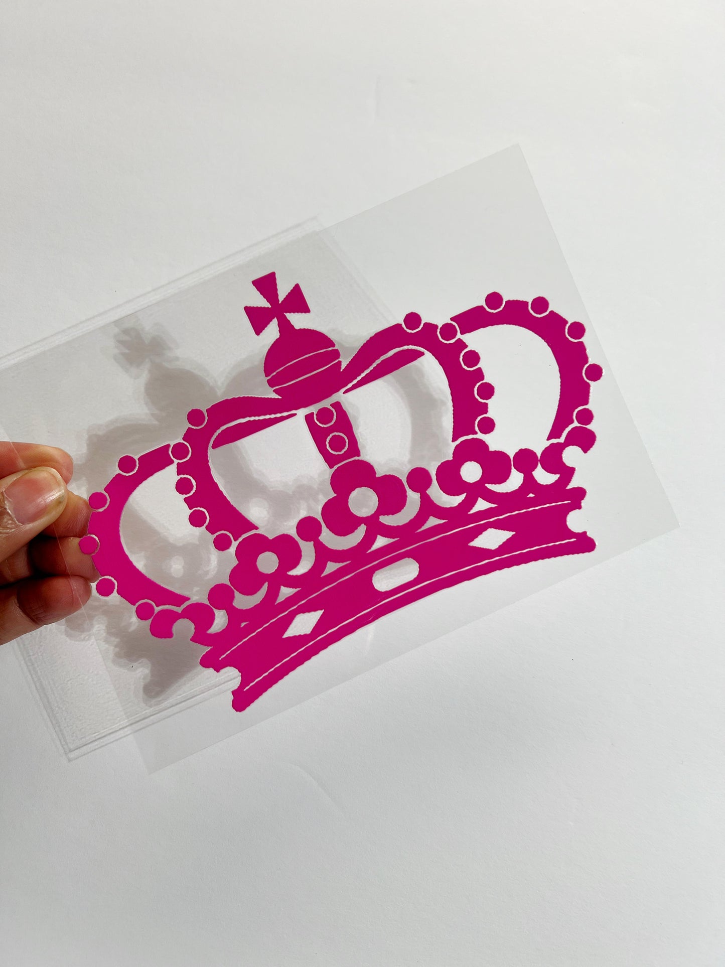 Large Hot Pink Crown Decal