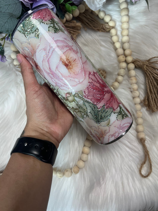 20oz floral "enjoy the little things" Tumbler