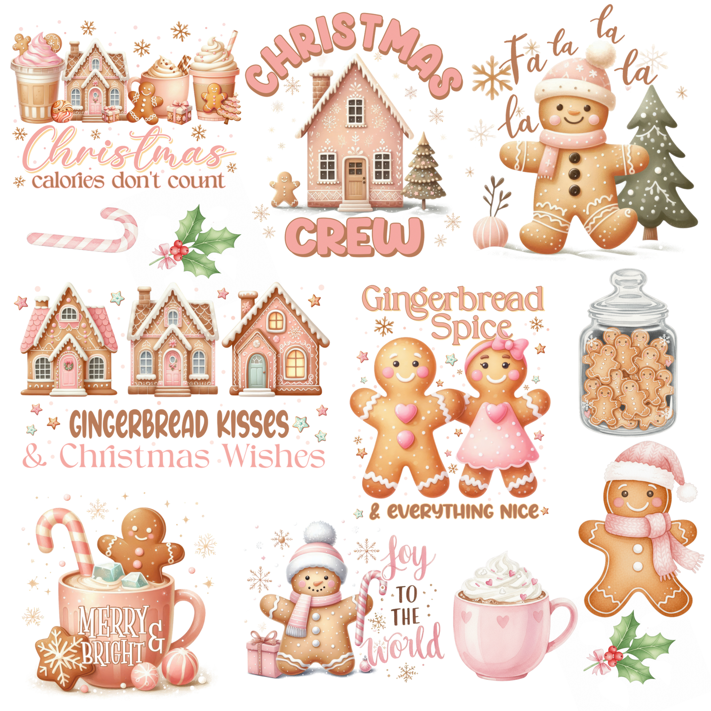 Christmas crew UVDTF decal sheet