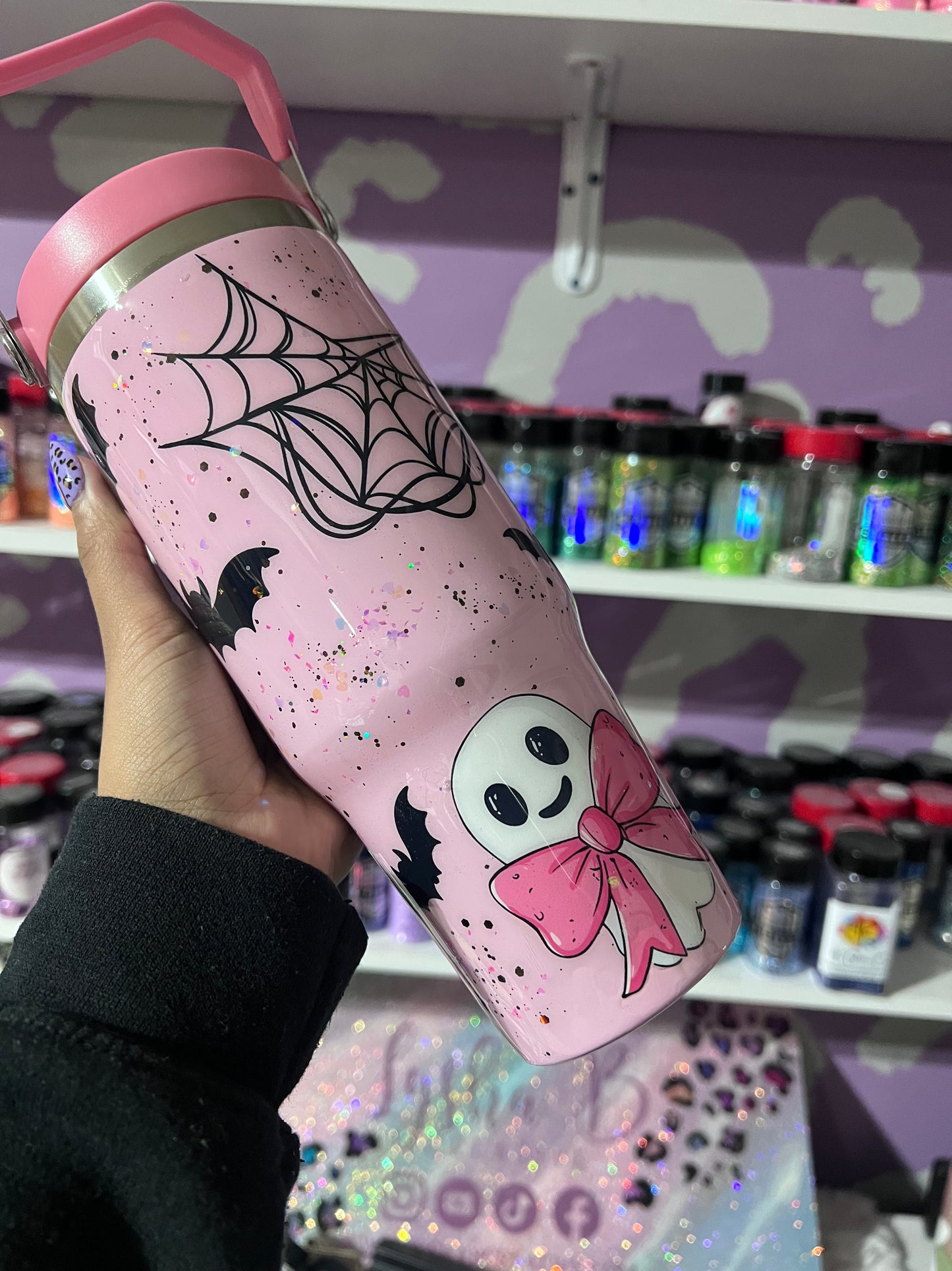 30oz Pink Cute Spooky Pumpkin Tumbler