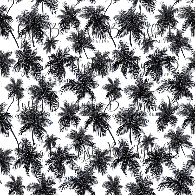 12 x 12 Black and White Palm Tree Vinyl