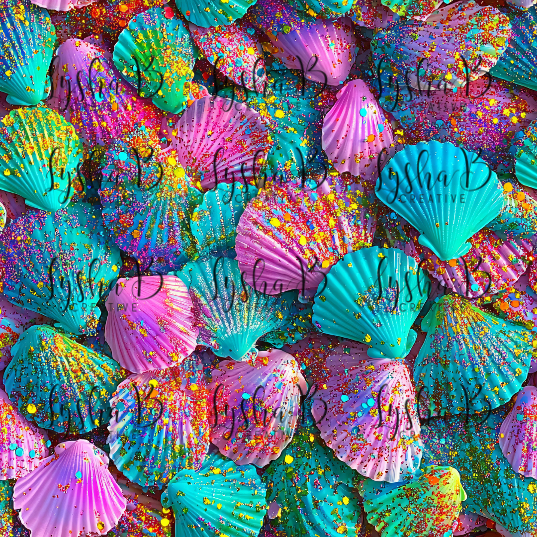 12 x 12 Confetti Seashells Vinyl