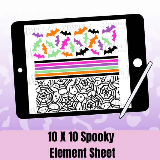 10x10 Spooky UVDTF element sheet