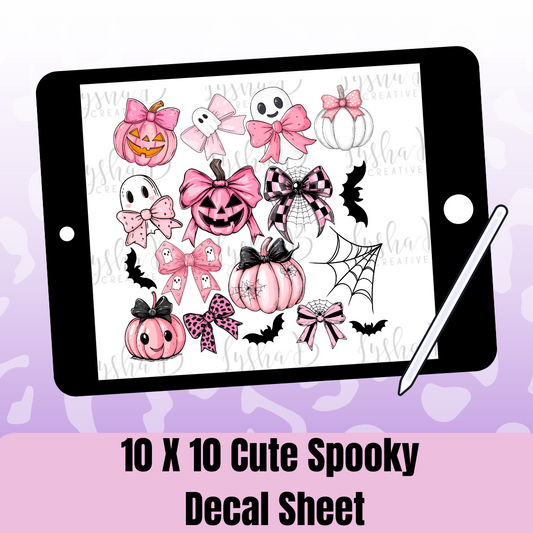 10x10 Cute Spooky UVDTF Decal sheet