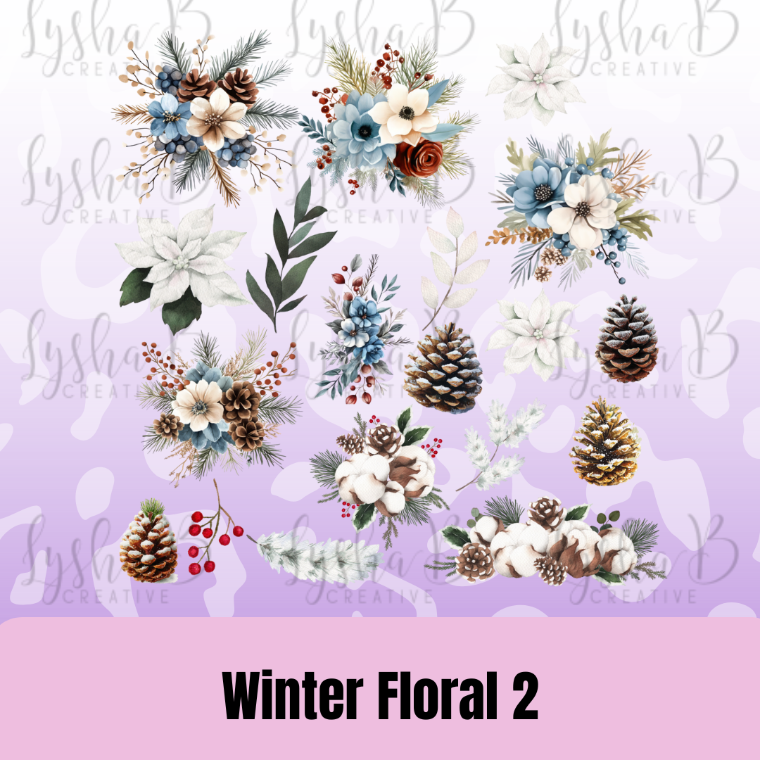 Winter Floral 2 UVDTF Sheet