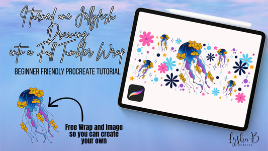 Jellyfish tumbler wrap and PNG