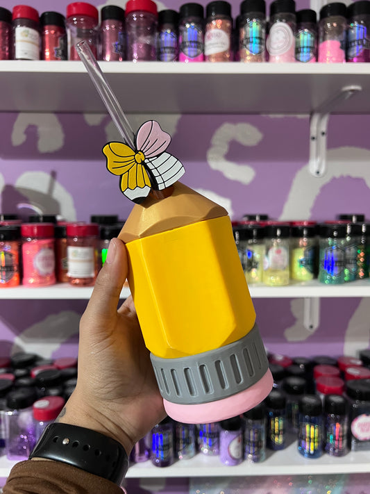 3D printed teacher themed pencil can cooler