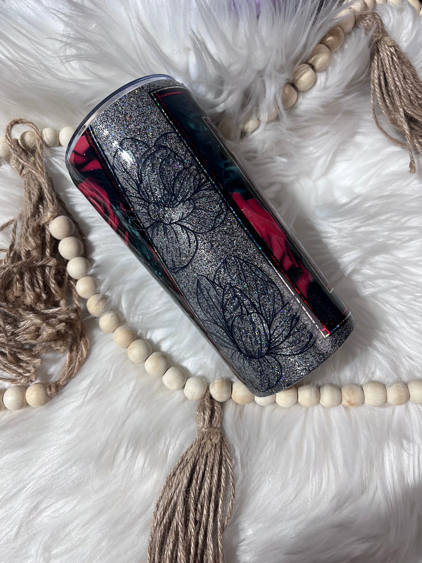 22oz Im not perfect roses tumbler