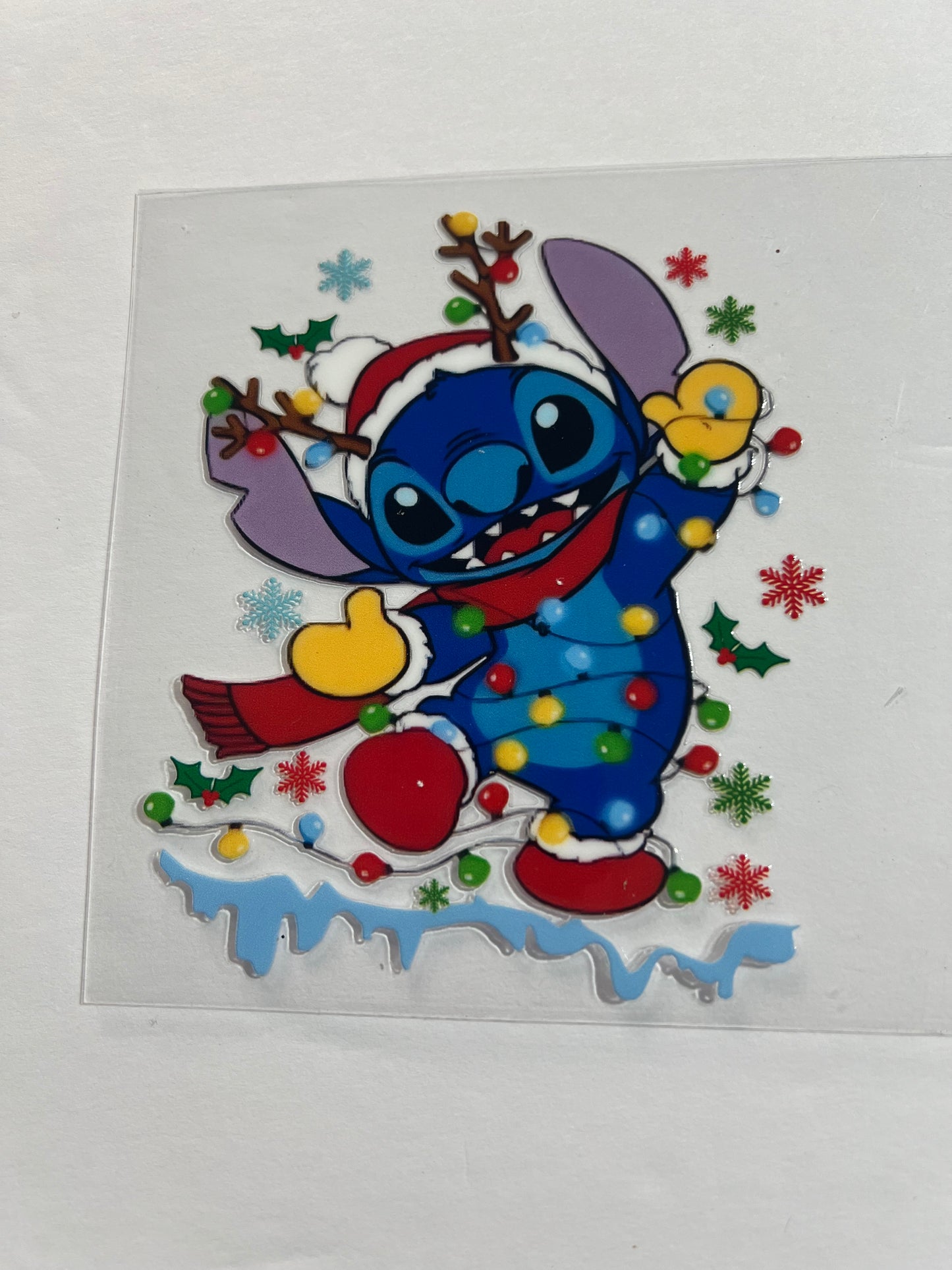 Christmas lights Stitch UVDTF Decal