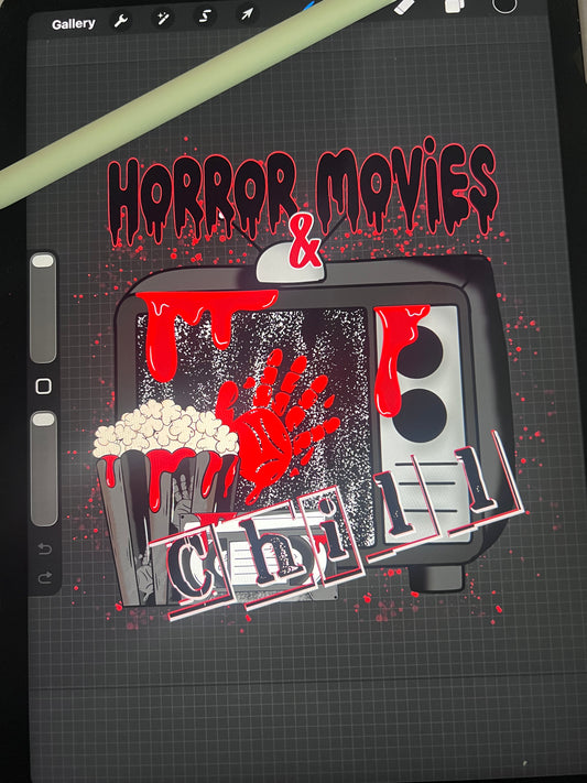 Digital Art/ horror movies PNG/ movies, popcorn and tv design