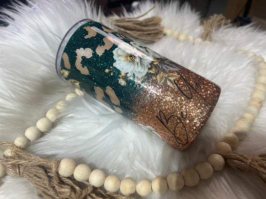 16oz Be yourself floral tumbler