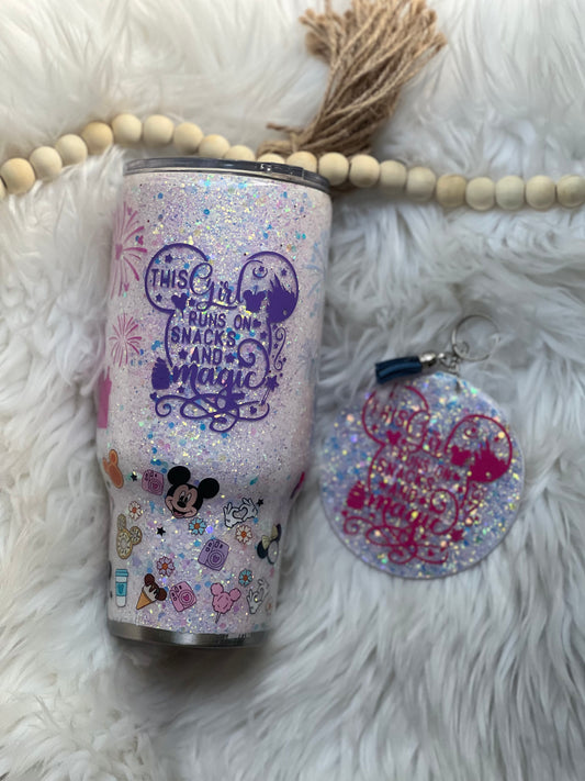 30oz Magical Castle Tumbler and Keychain set