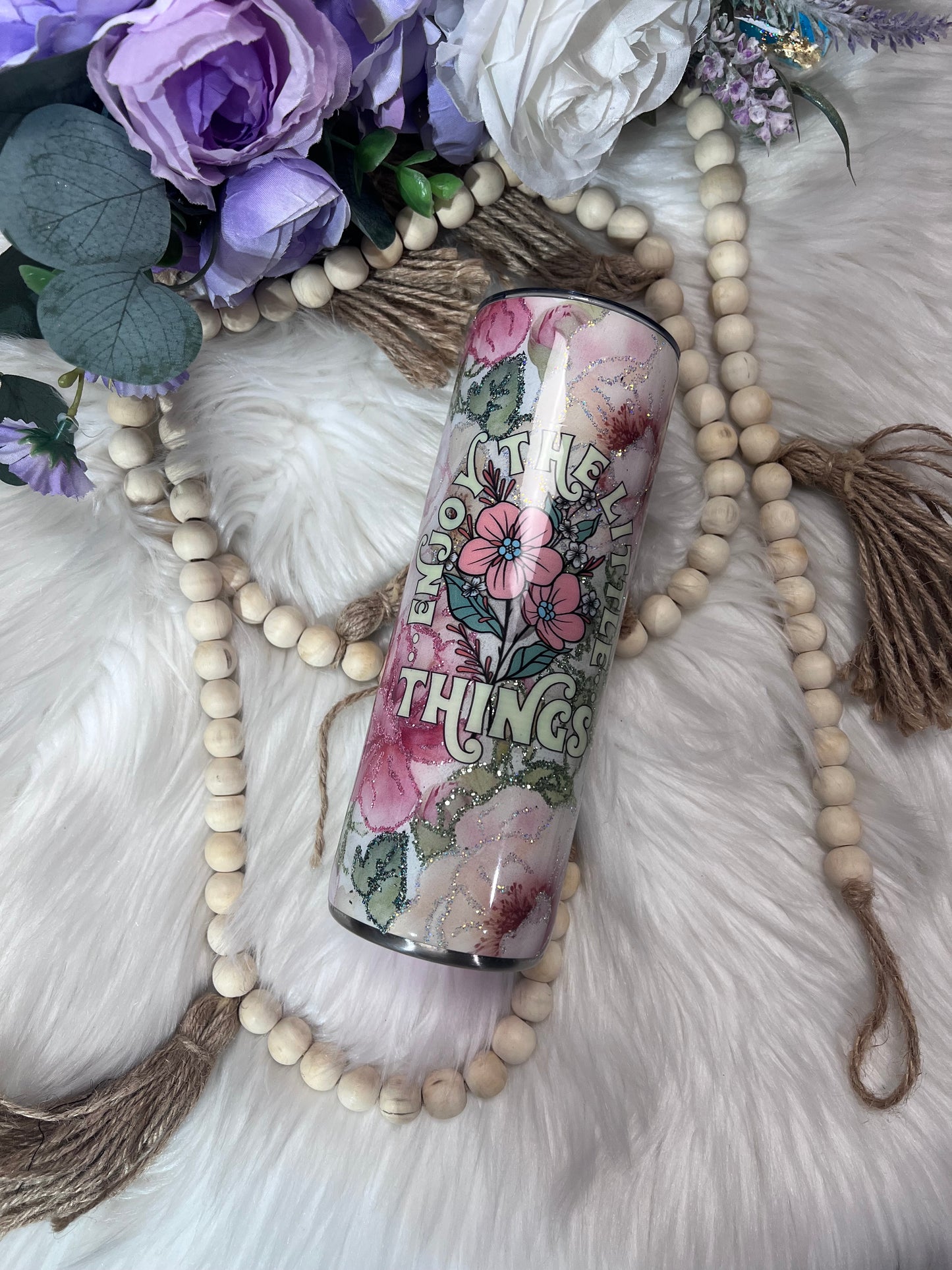 20oz floral "enjoy the little things" Tumbler