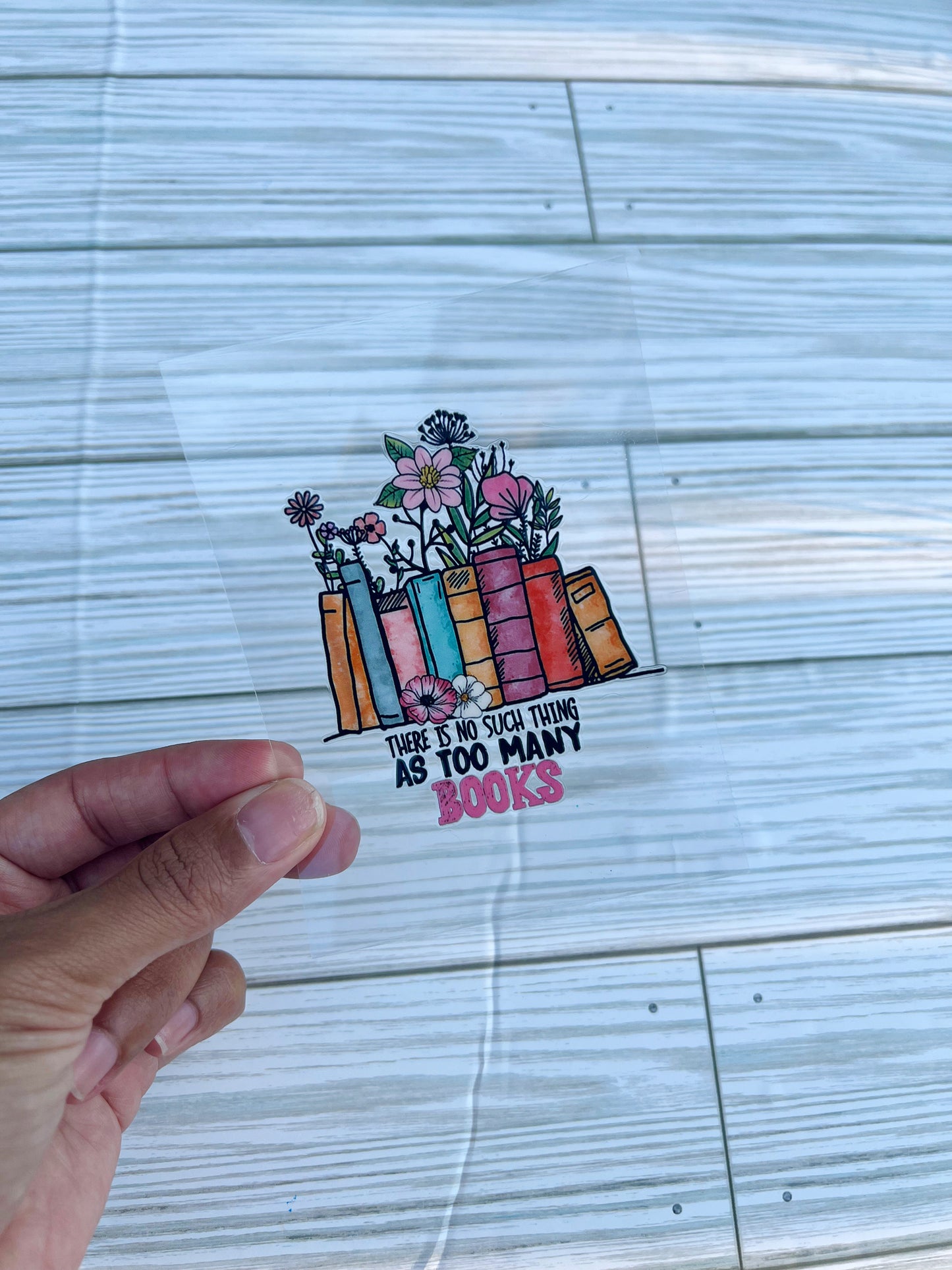 No such thing as too many books Decal