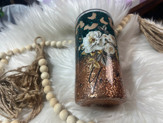 16oz Be yourself floral tumbler