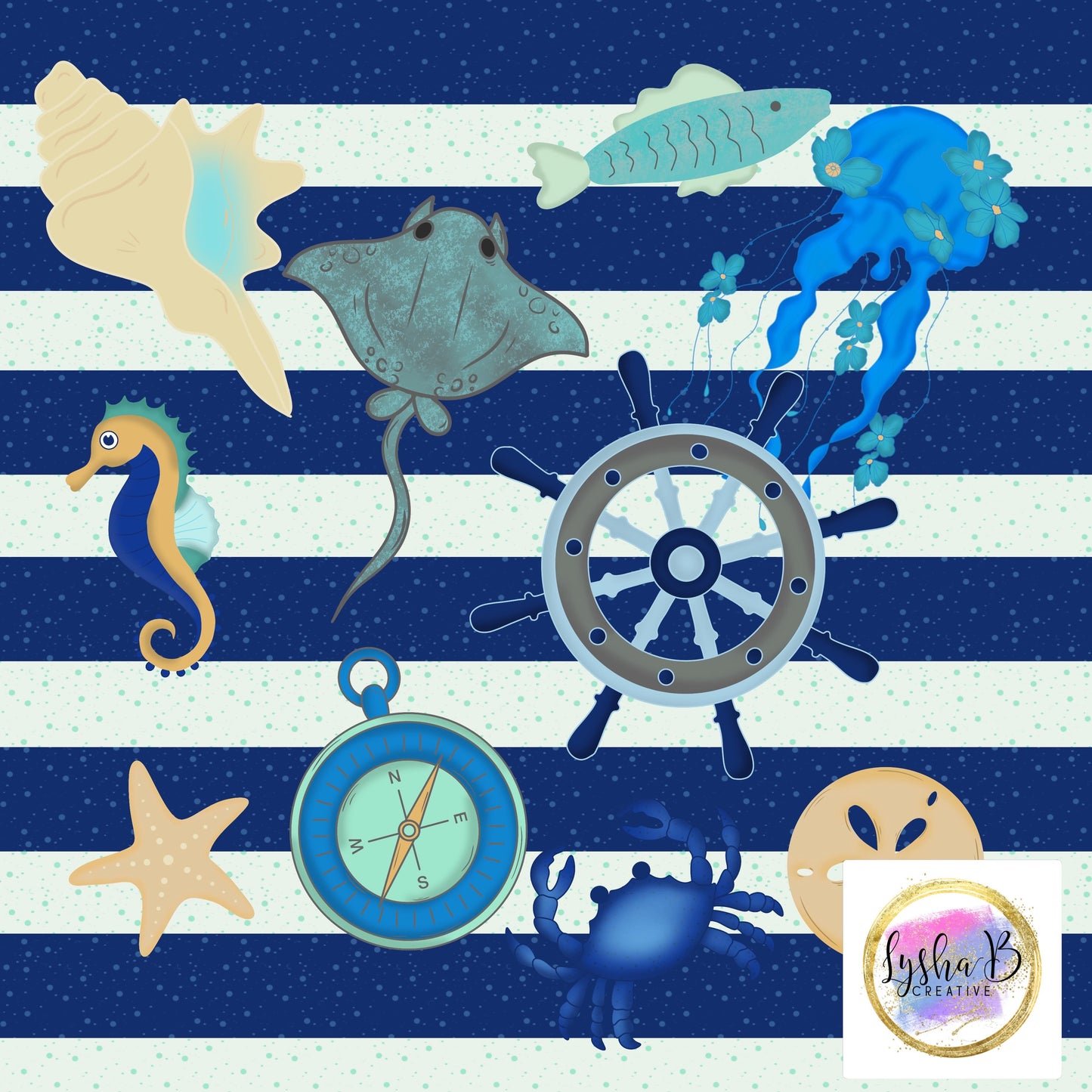 Digital Art/ Nautical Beach Clip Art