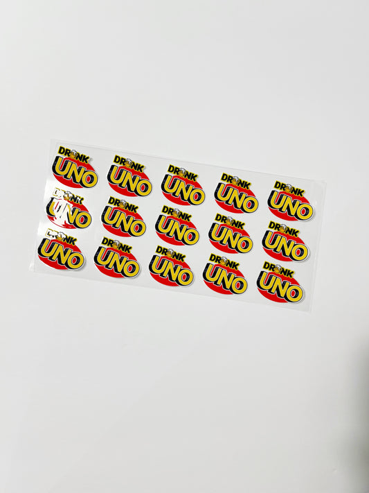 Drunk Uno Decal sheet