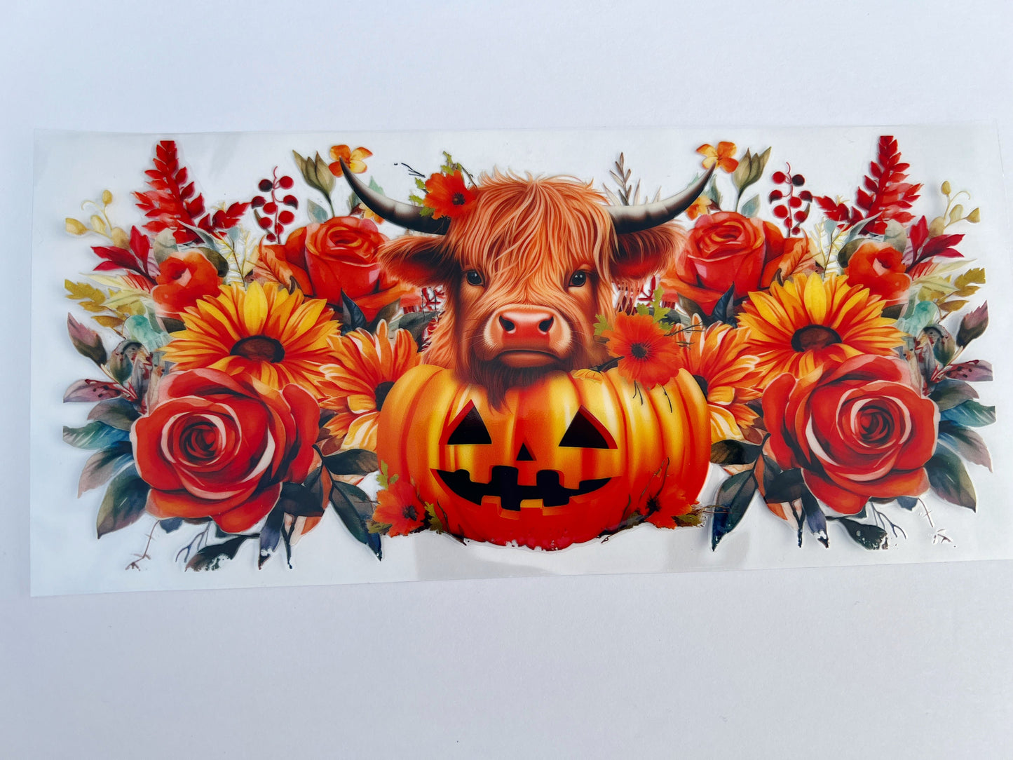 Fall Highland Cow floral (DS)