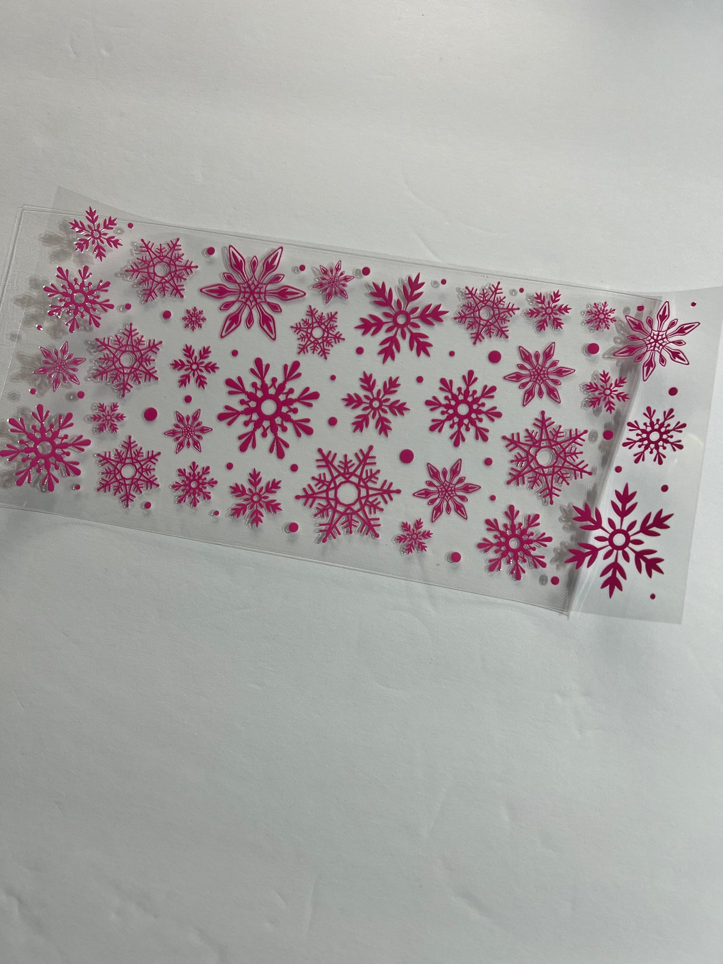 Pink Snowflakes UVDTF Wrap