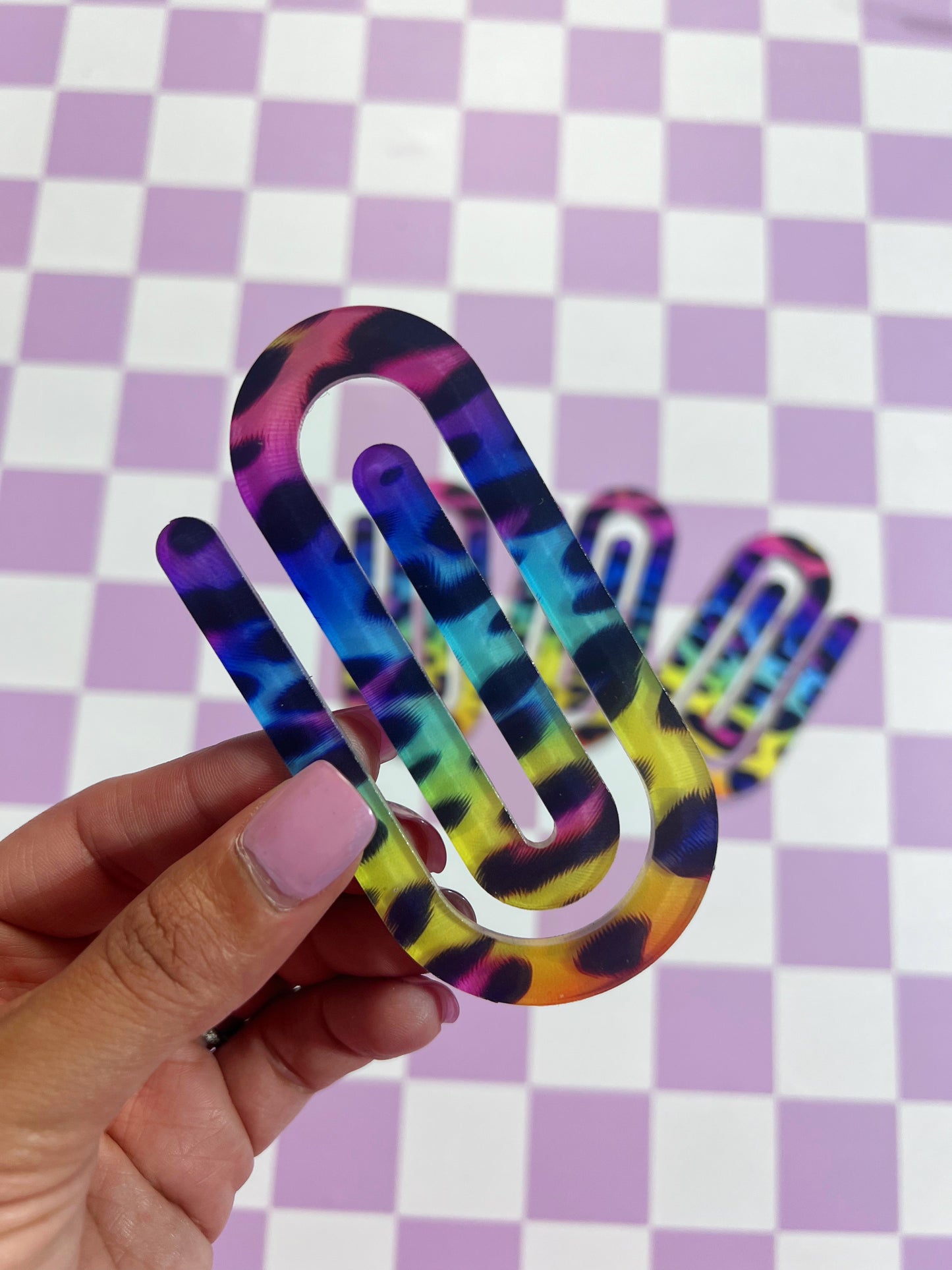 Large acrylic paper clips