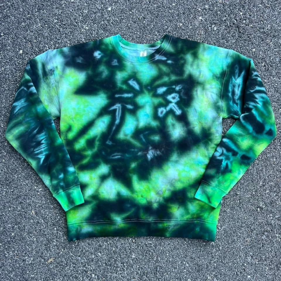 PREORDER Green and Navy Ice Dye Crewneck