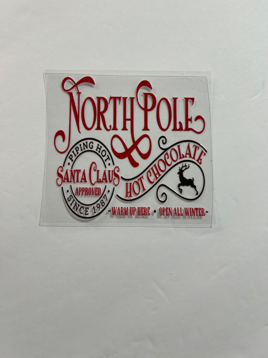 North Pole Hot Chocolate UVDTF Decal