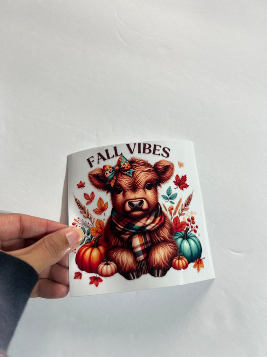 Highland Cow UVDTF Decal