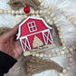 Red barn Tree Ornament/ Laser cut ornament