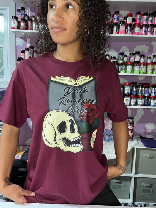 Medium Wine Red Dark romance girly t shirt