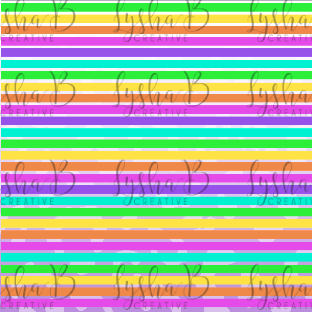 Neon Stripes UVDTF Sheet