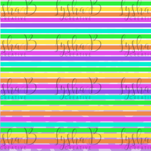 Neon Stripes UVDTF Sheet