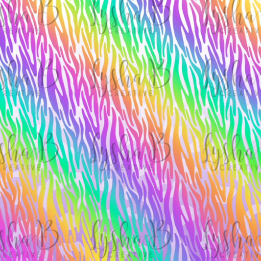 Neon Zebra print UVDTF Sheet