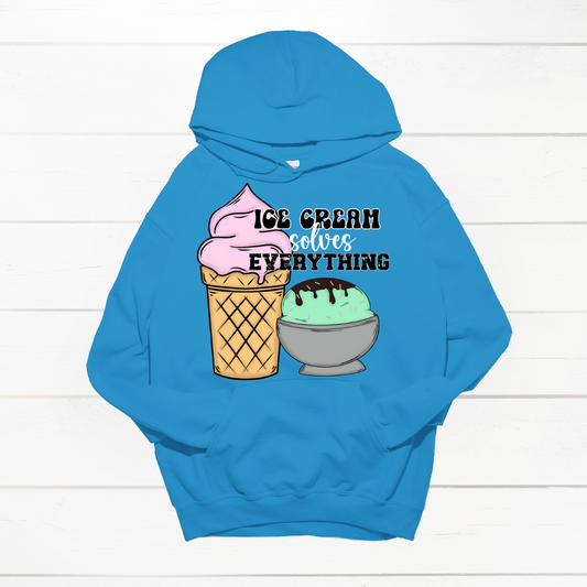 Ice Cream Solves Everything Made to Order Hoodie design