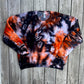 PREORDER Black and Orange Ice Dye Crewneck/ Hoodie