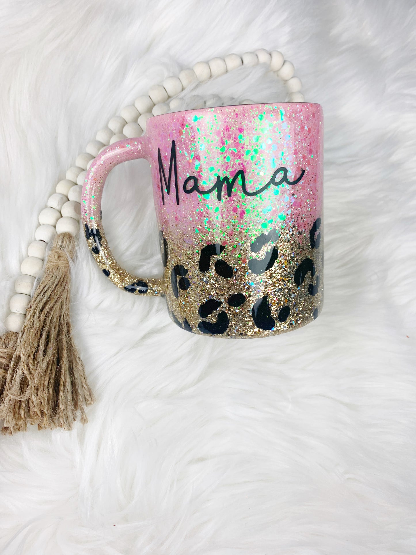 Mama Pink Leopard Print Coffee Mug (Made to Order)