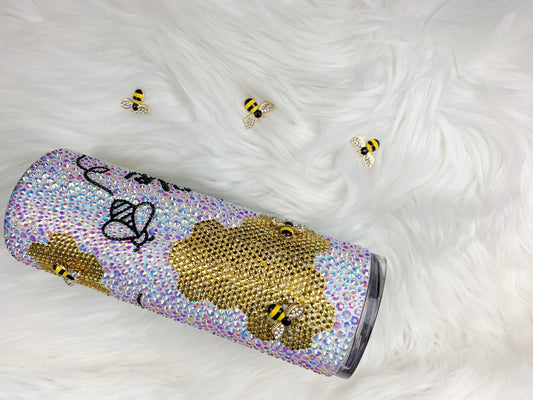 MADE TO ORDER: Rhinestone Bee Tumbler